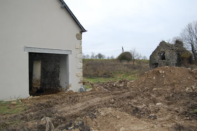l'entrée du garage